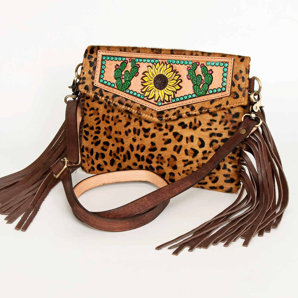 American Darling Hand-Tooled Hair-On Genuine Leather Clutch