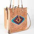 American Darling Hand-Tooled Saddle Blanket Leather Tote