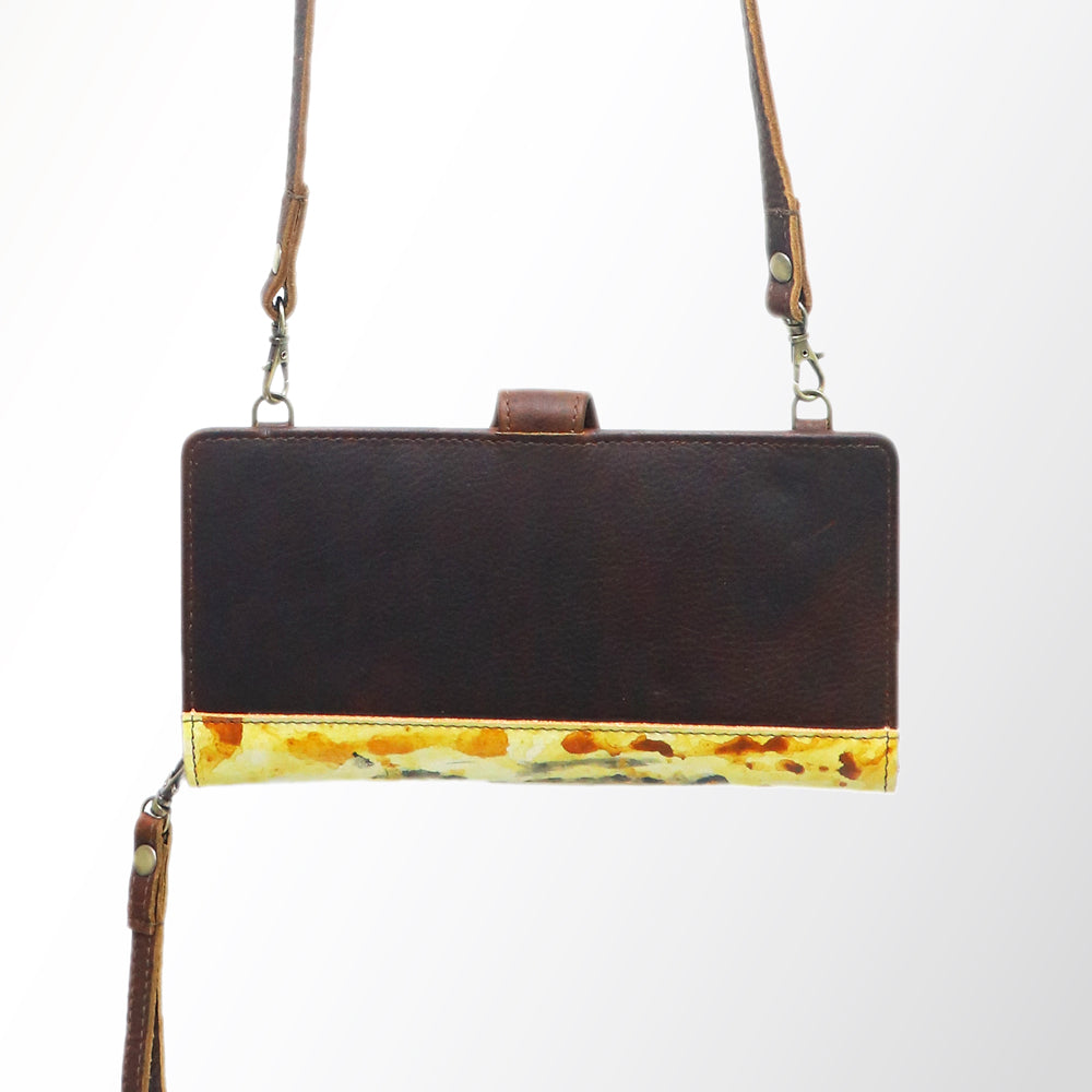 American Darling Wristlet Bag, Hand-Painted Genuine Leather, Western Vegetable Tanned Full Grain Leather Wallet Bag