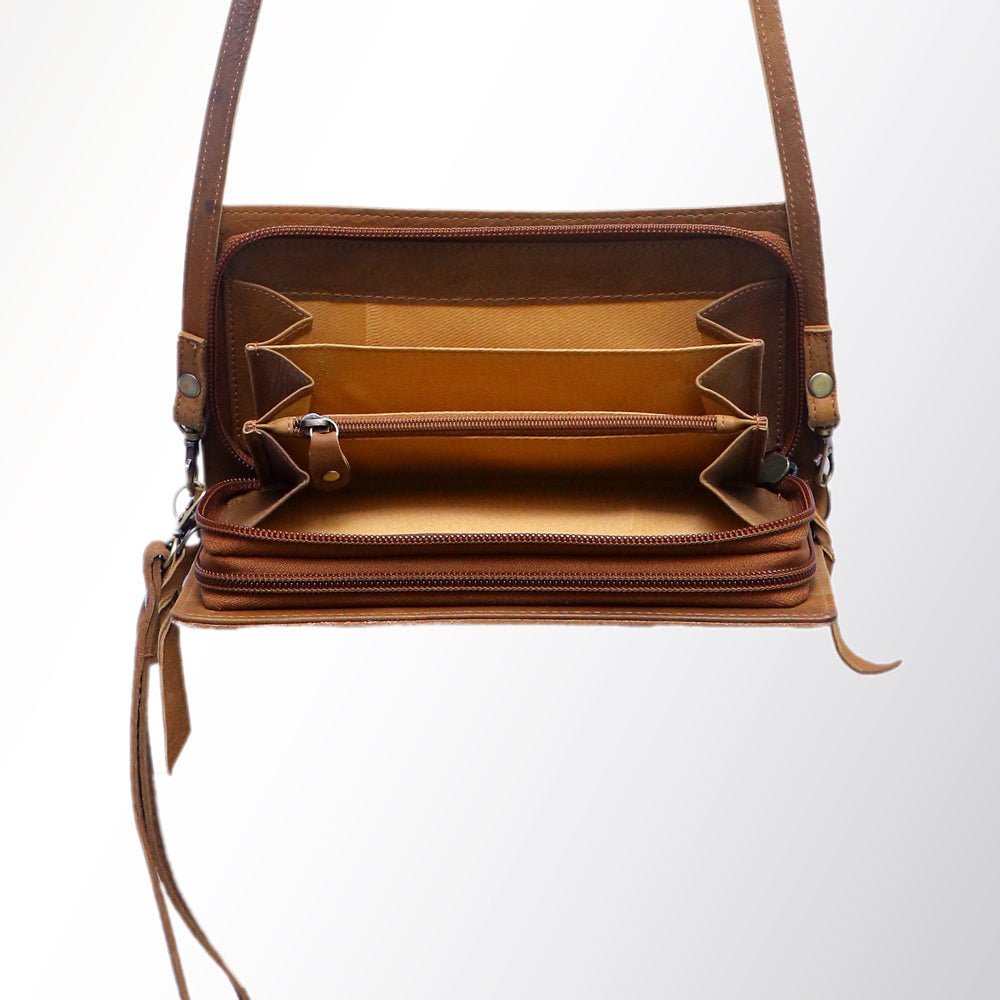 American Darling Organiser Hair-On Hand Tooled Genuine Leather