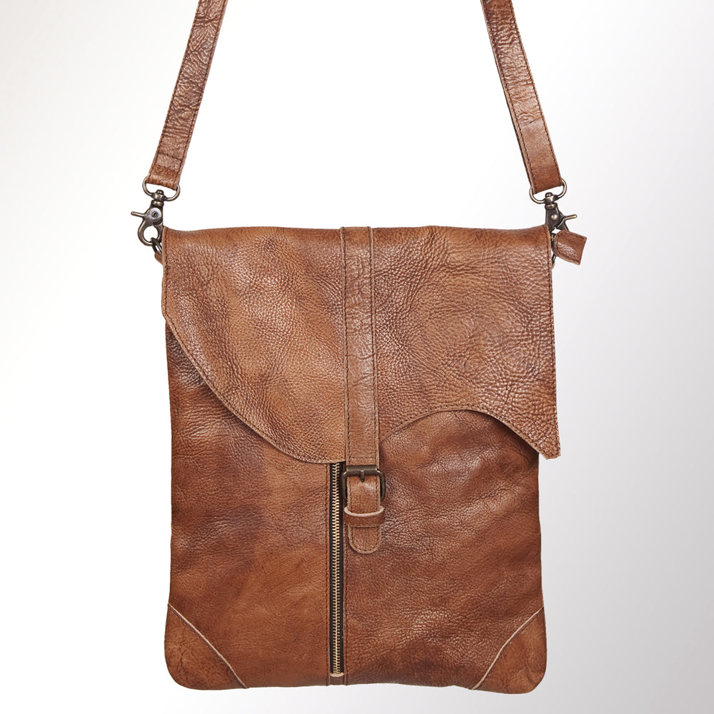 Vintage Genuine Leather Crossbody Bag for Men & Women – Rustic Brown Messenger Shoulder Bag