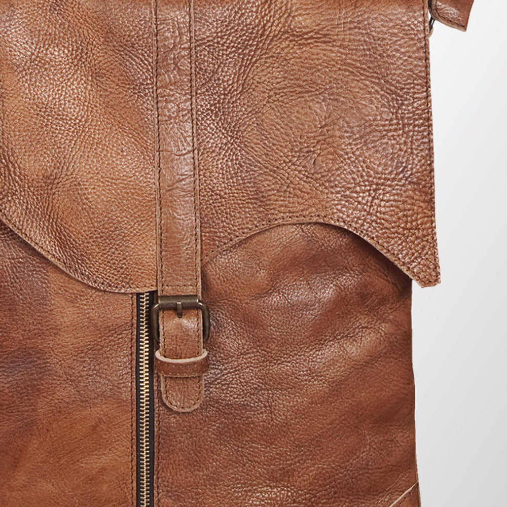 Vintage Genuine Leather Crossbody Bag for Men & Women – Rustic Brown Messenger Shoulder Bag