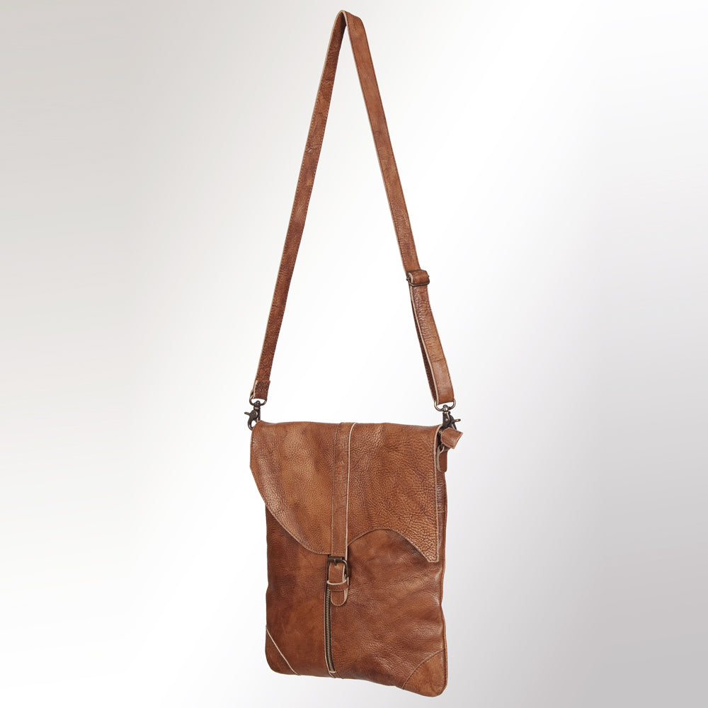 Vintage Genuine Leather Crossbody Bag for Men & Women – Rustic Brown Messenger Shoulder Bag
