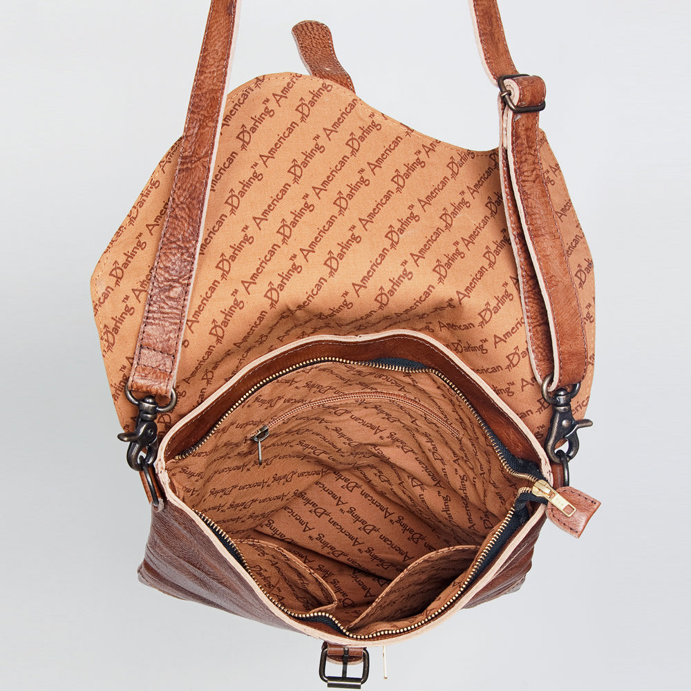 Vintage Genuine Leather Crossbody Bag for Men & Women – Rustic Brown Messenger Shoulder Bag
