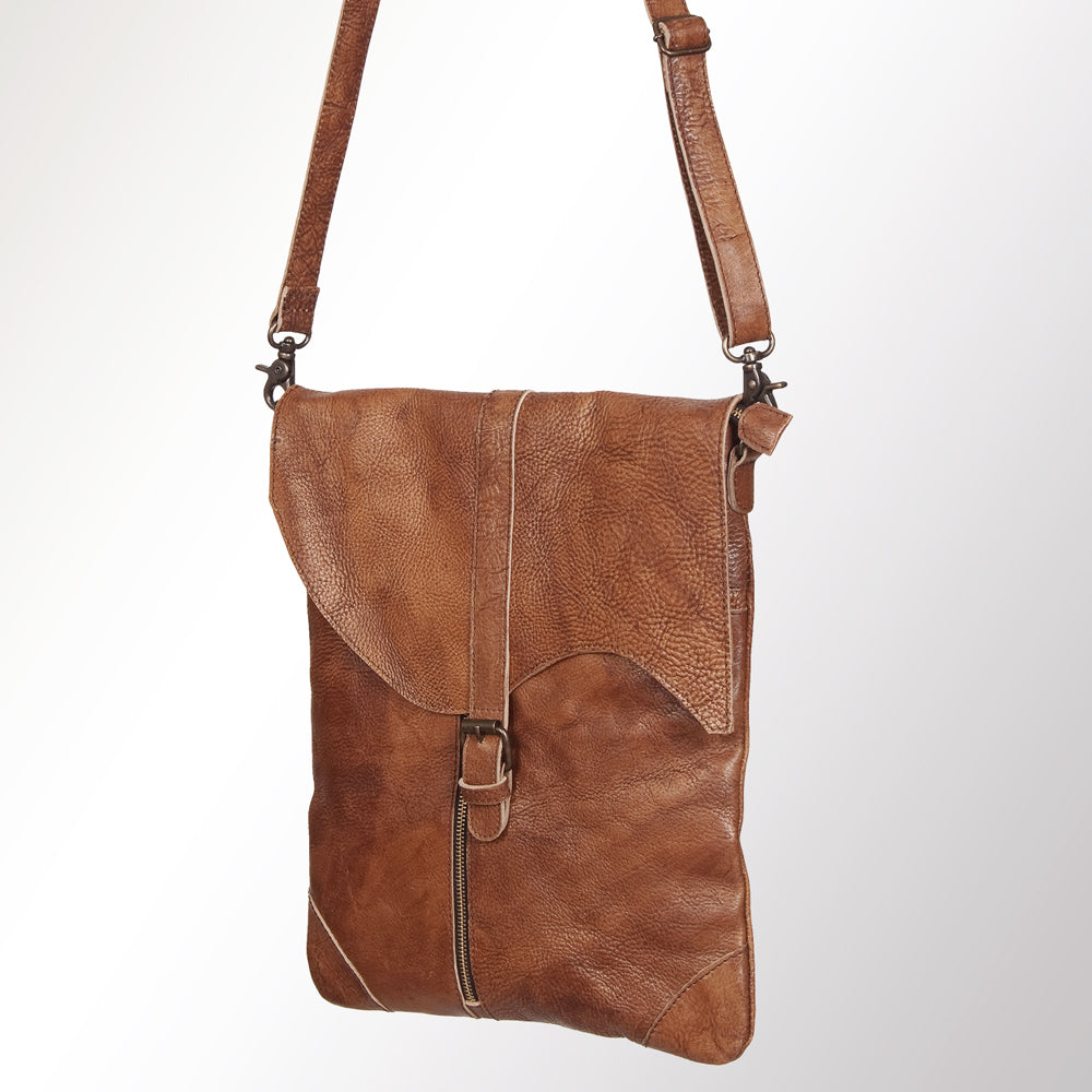 Vintage Genuine Leather Crossbody Bag for Men & Women – Rustic Brown Messenger Shoulder Bag