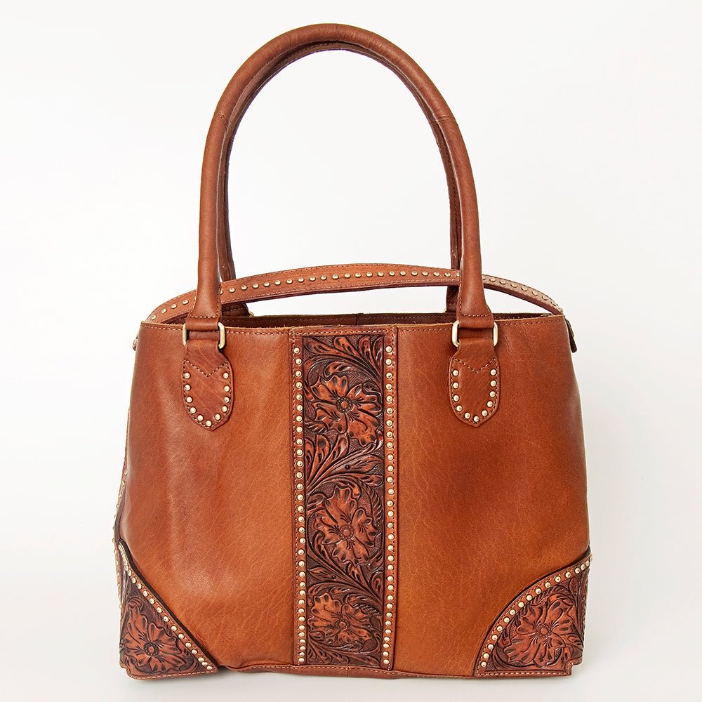 American Darling Tote Hand Tooled Hair-On Genuine Leather