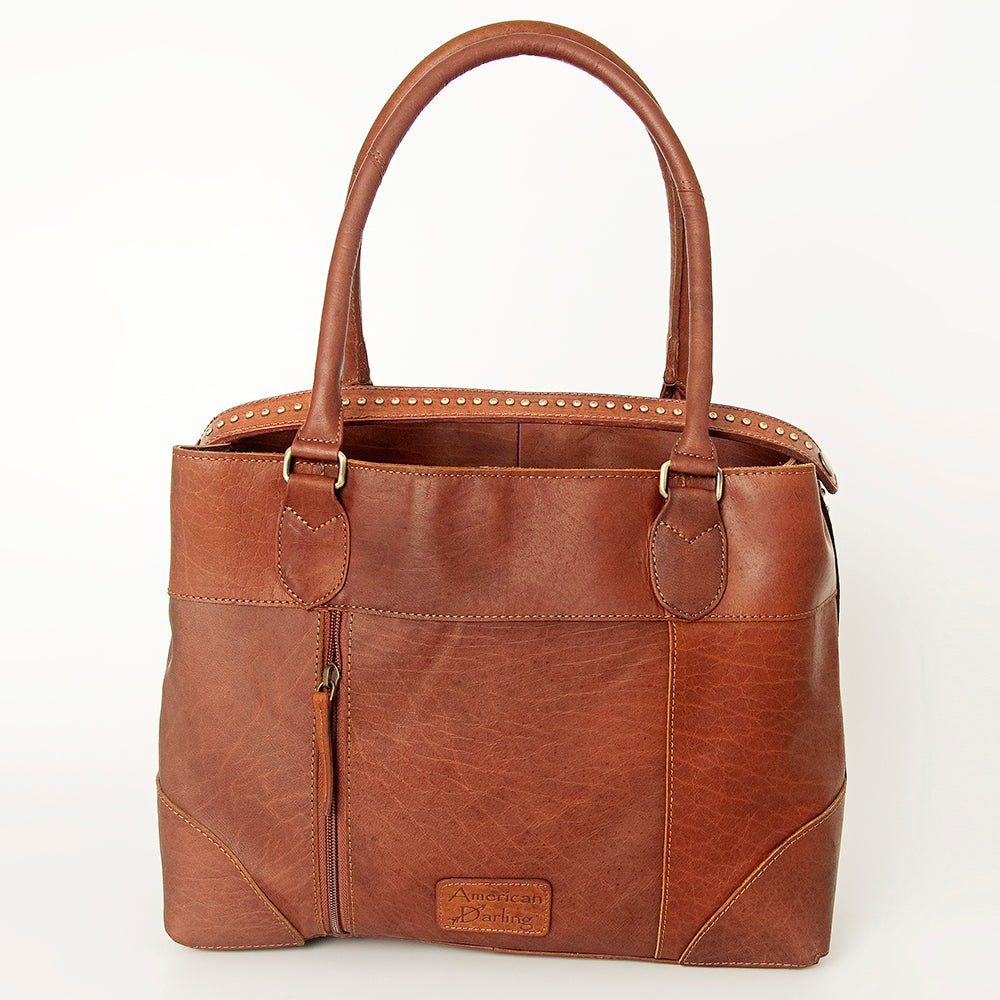 American Darling Tote Hand Tooled Hair-On Genuine Leather