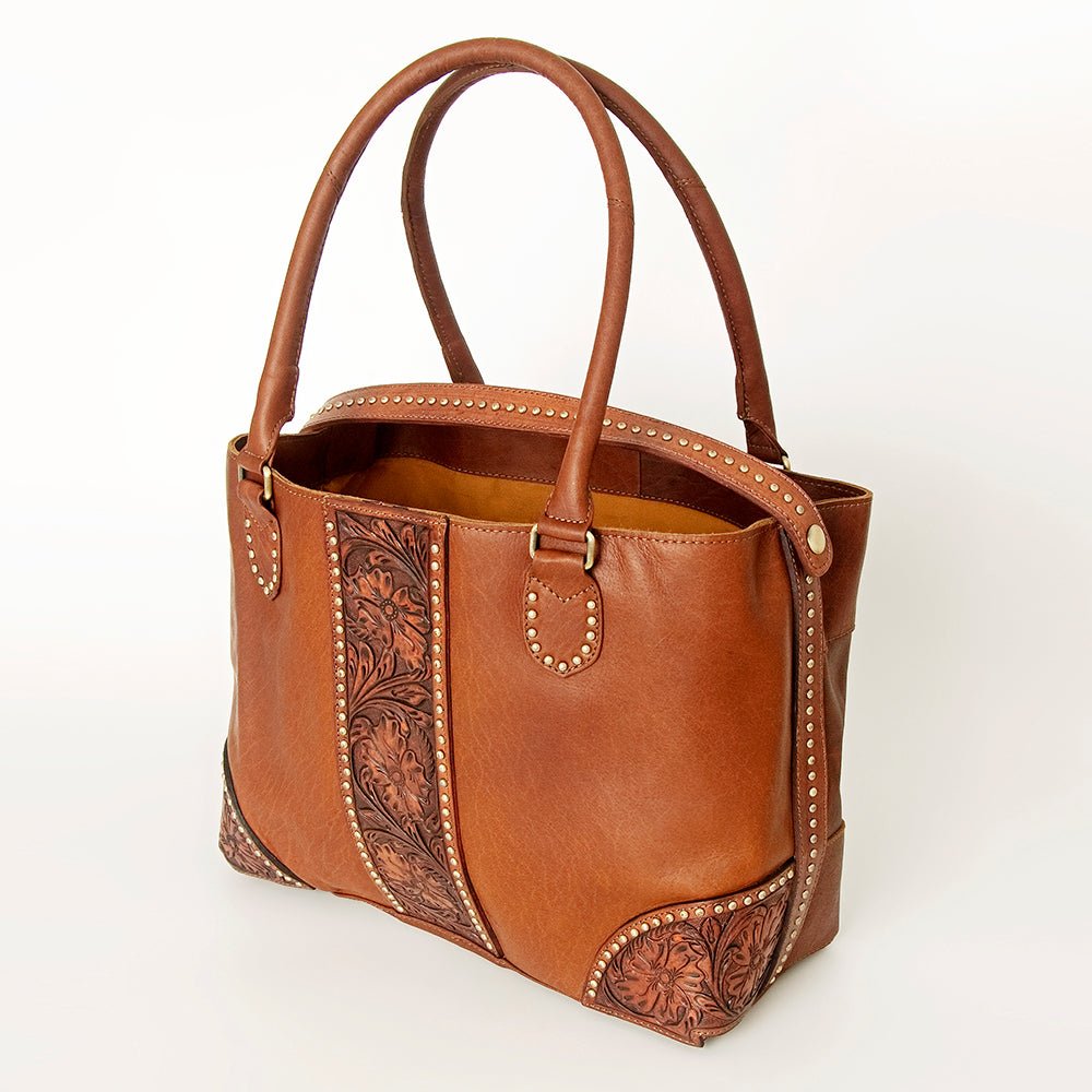 American Darling Tote Hand Tooled Hair-On Genuine Leather