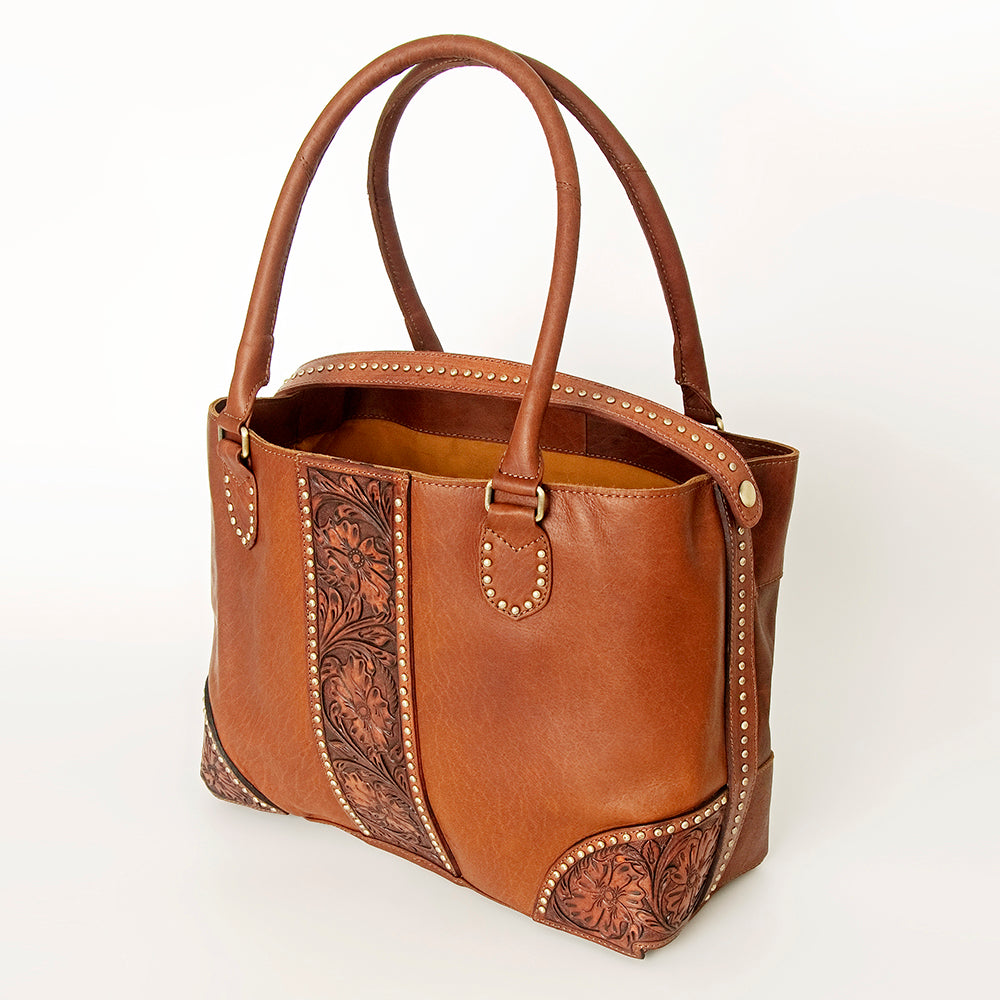 American Darling Tote Hand Tooled Hair on Genuine Leather Western Women Bag Handbag Purse | Travel Bags College Casual