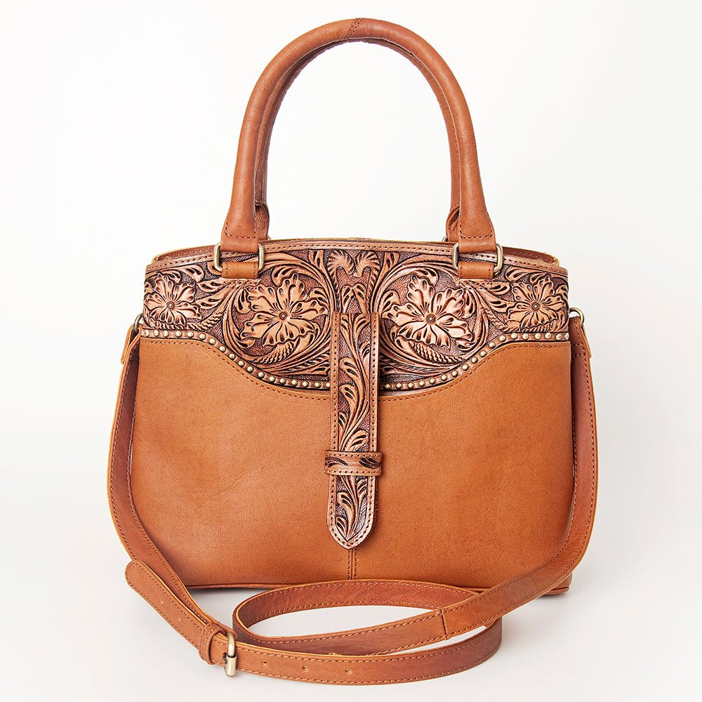American Darling Tote Hand Tooled Hair-On Genuine Leather