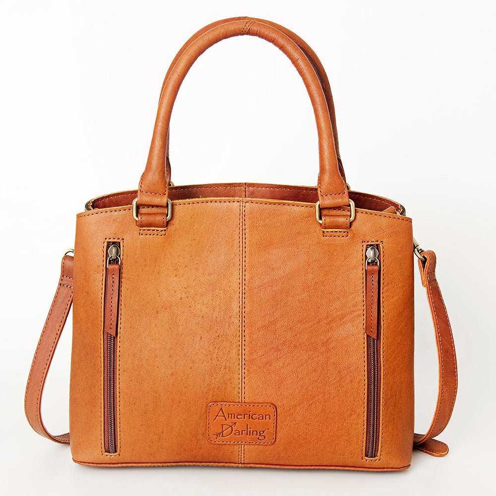 American Darling Tote Hand Tooled Hair-On Genuine Leather