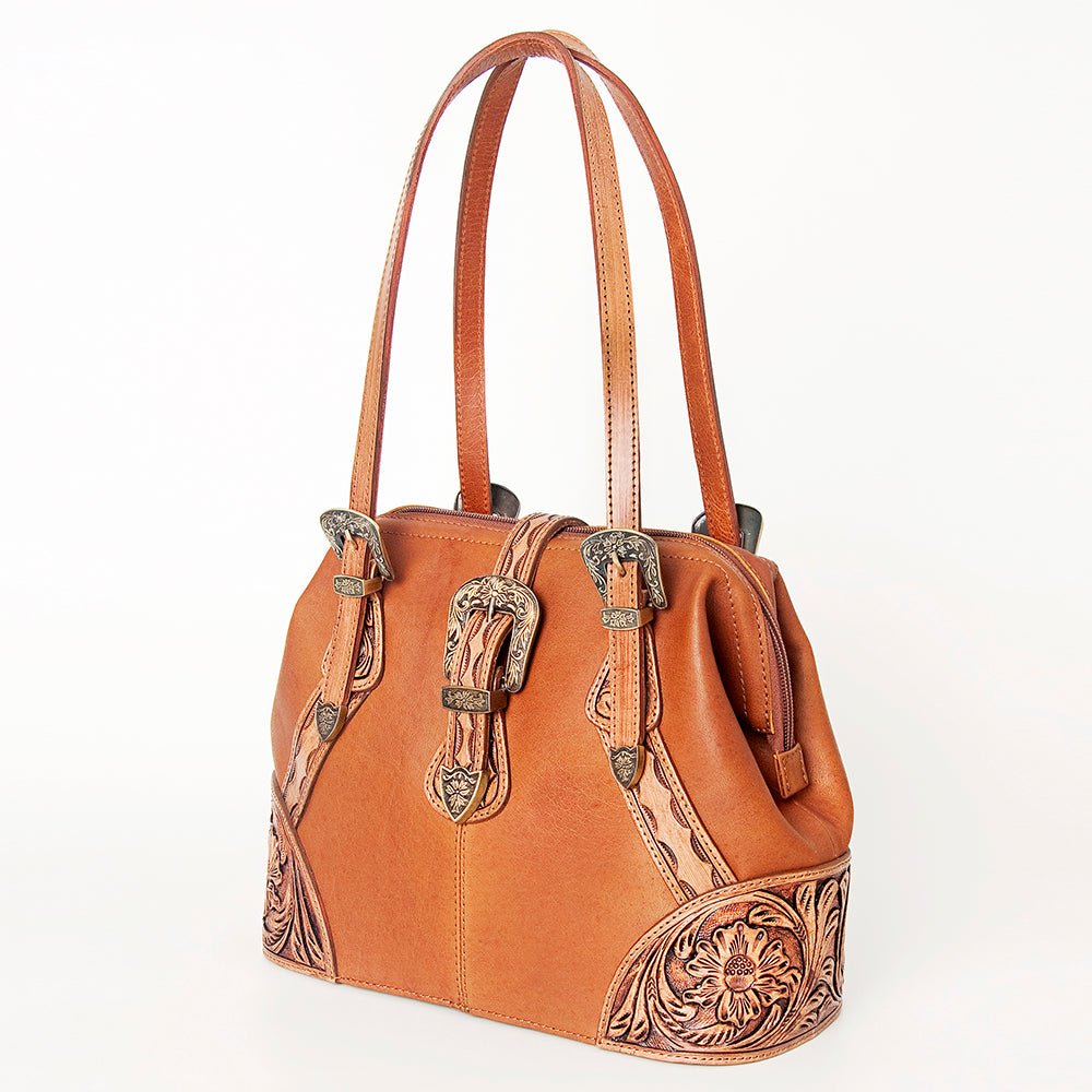 American Darling Tote Hand Tooled Hair-On Genuine Leather