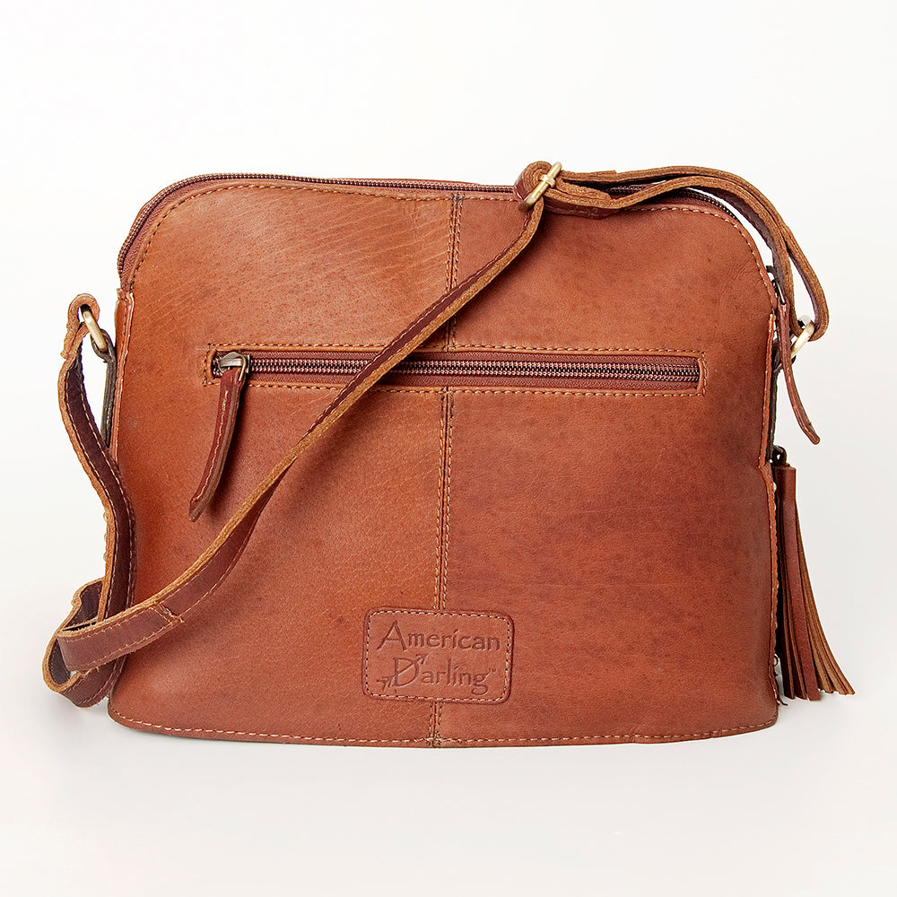 American Darling Crossbody Hand Tooled Hair-On Genuine Leather