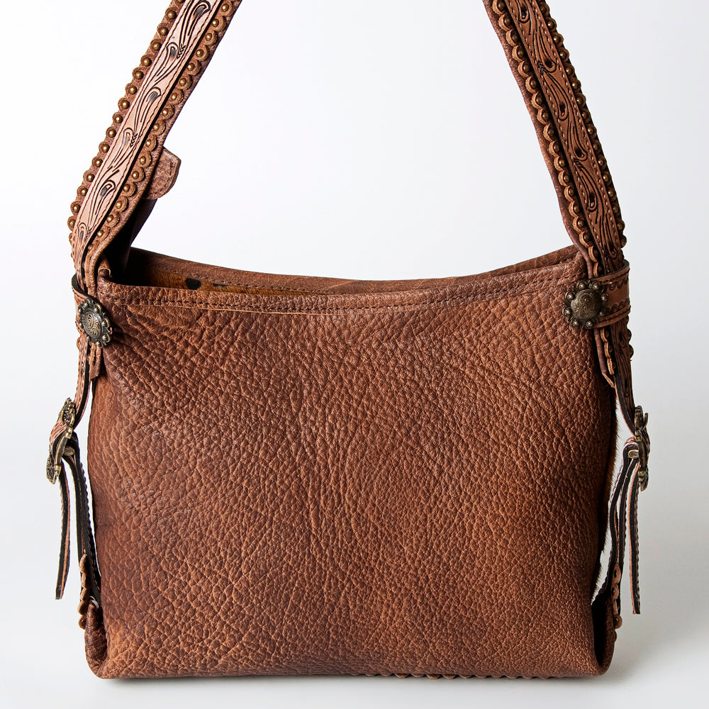 American Darling Hobo Bag Western Hand Tooled Floral Genuine Leather Purse with Rivetted Detail and YKK Zipper for Women