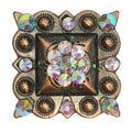 HILASON Pc Western Screw Back Square Berry Concho Copper Cowgirl Black Color | Bridle Conchos Slotted
