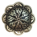 Western Screw Back Black Inlay Engraved Concho Nickle Cowgirl Hilason