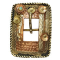 HILASON PC Western Screw Back Floral Rope Buckle Copper Cowgirl | Bridle Conchos Concho Belt Slotted