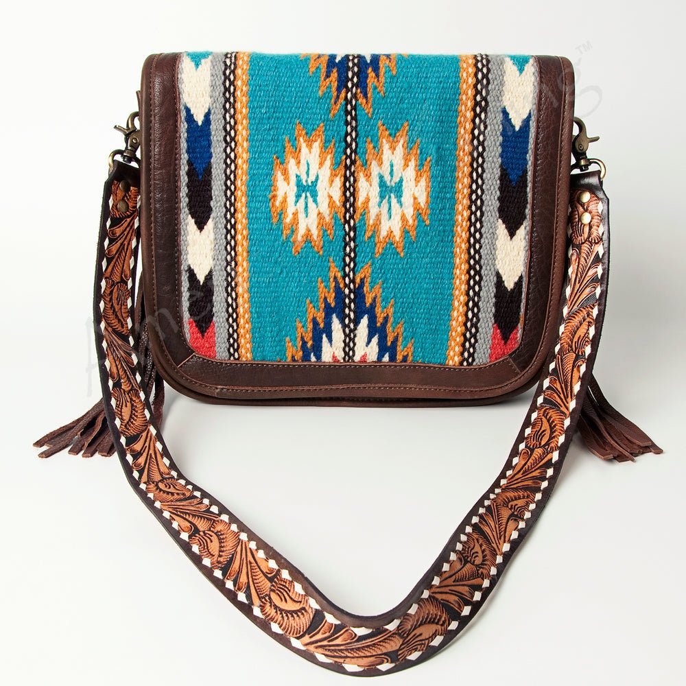 American Darling Crossbody Saddle Blanket Genuine Leather