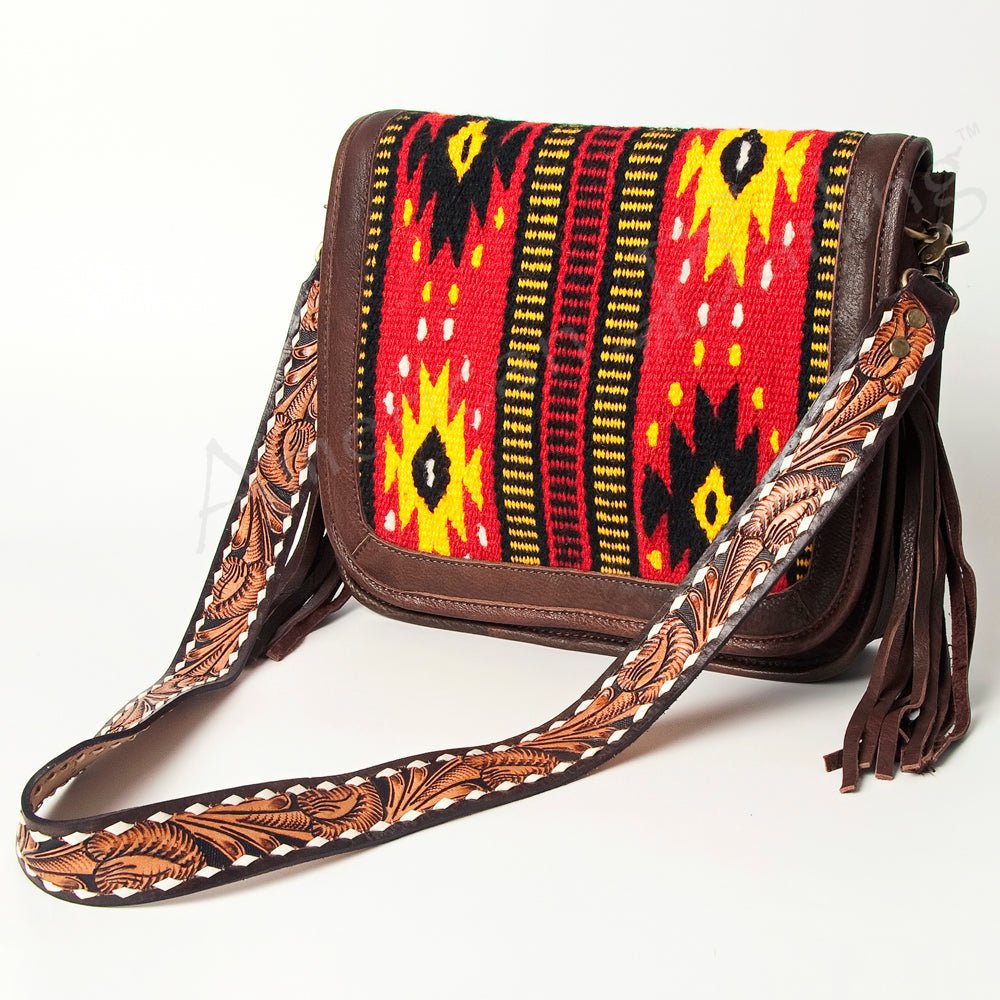 American Darling Crossbody Saddle Blanket Genuine Leather