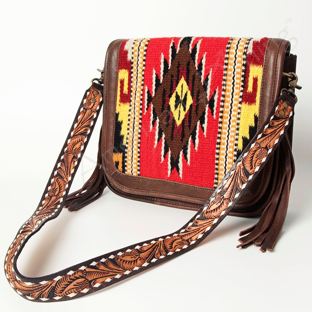 American Darling Crossbody Saddle Blanket Genuine Leather