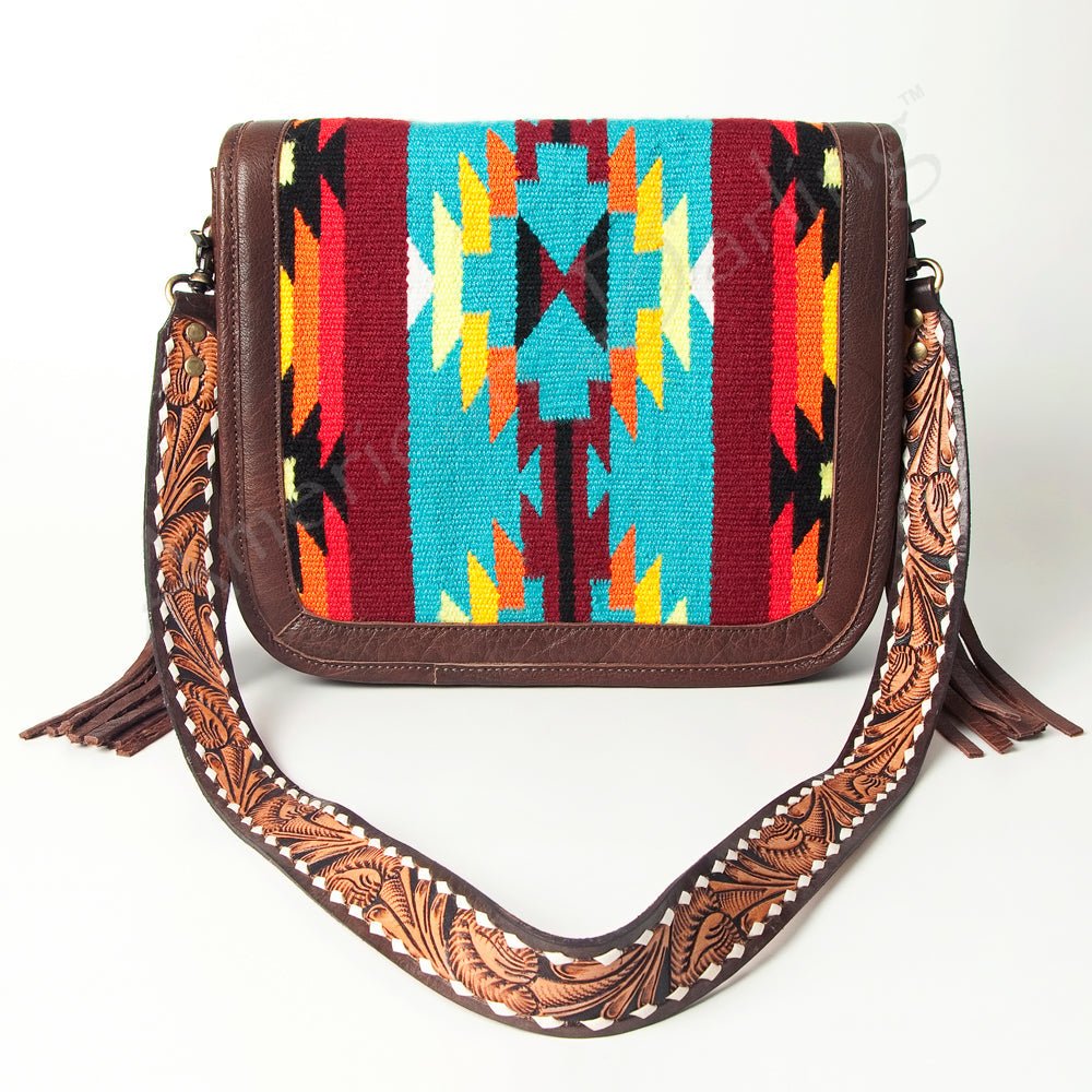 American Darling Crossbody Saddle Blanket Genuine Leather