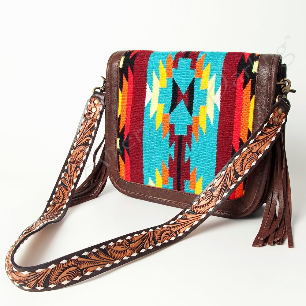 American Darling Crossbody Saddle Blanket Genuine Leather