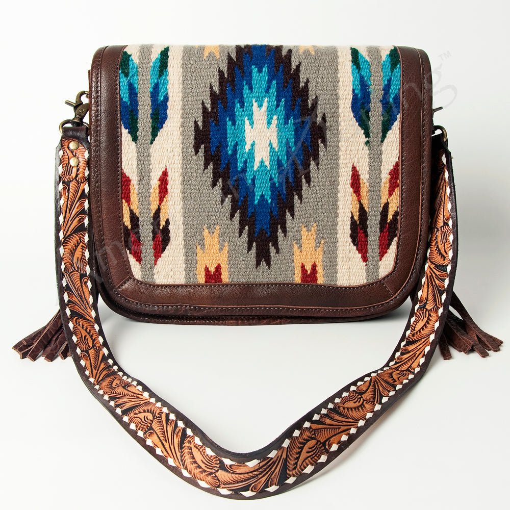 American Darling Crossbody Saddle Blanket Genuine Leather