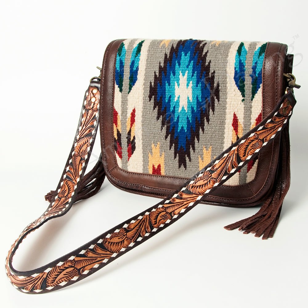 American Darling Crossbody Saddle Blanket Genuine Leather