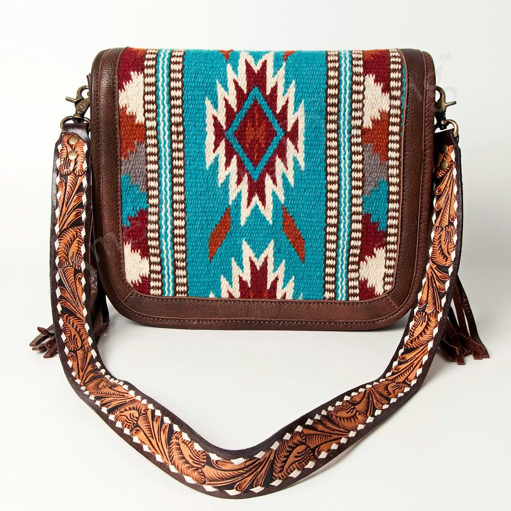 American Darling Crossbody Saddle Blanket Genuine Leather