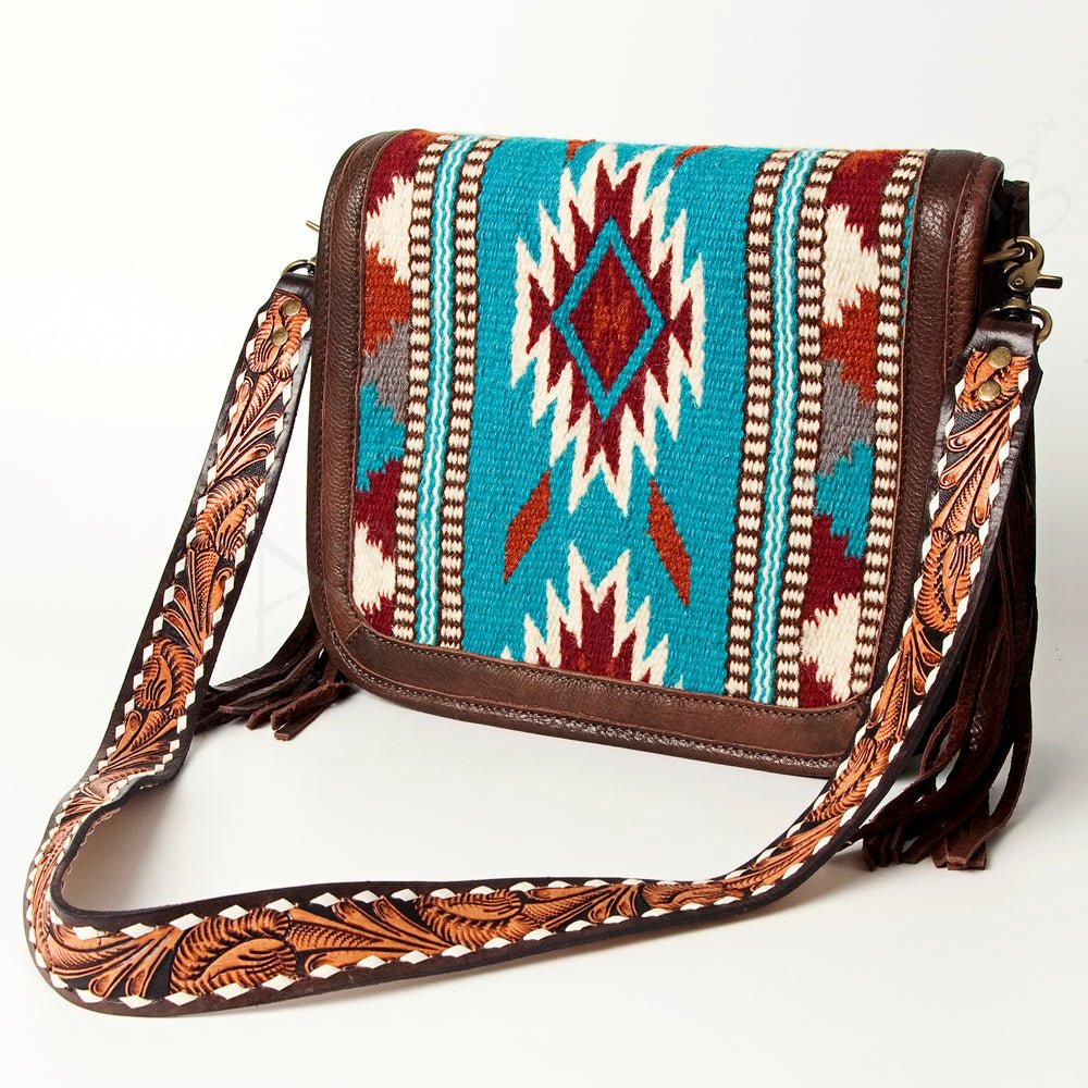 American Darling Crossbody Saddle Blanket Genuine Leather