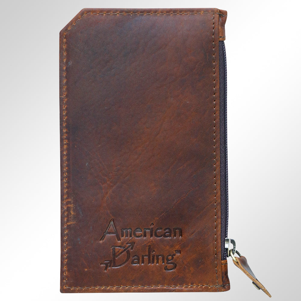 Ameran Darling Women's Card Holder Hnad Painted Full Grain Genuine Leather Handbag and Ladies Purse