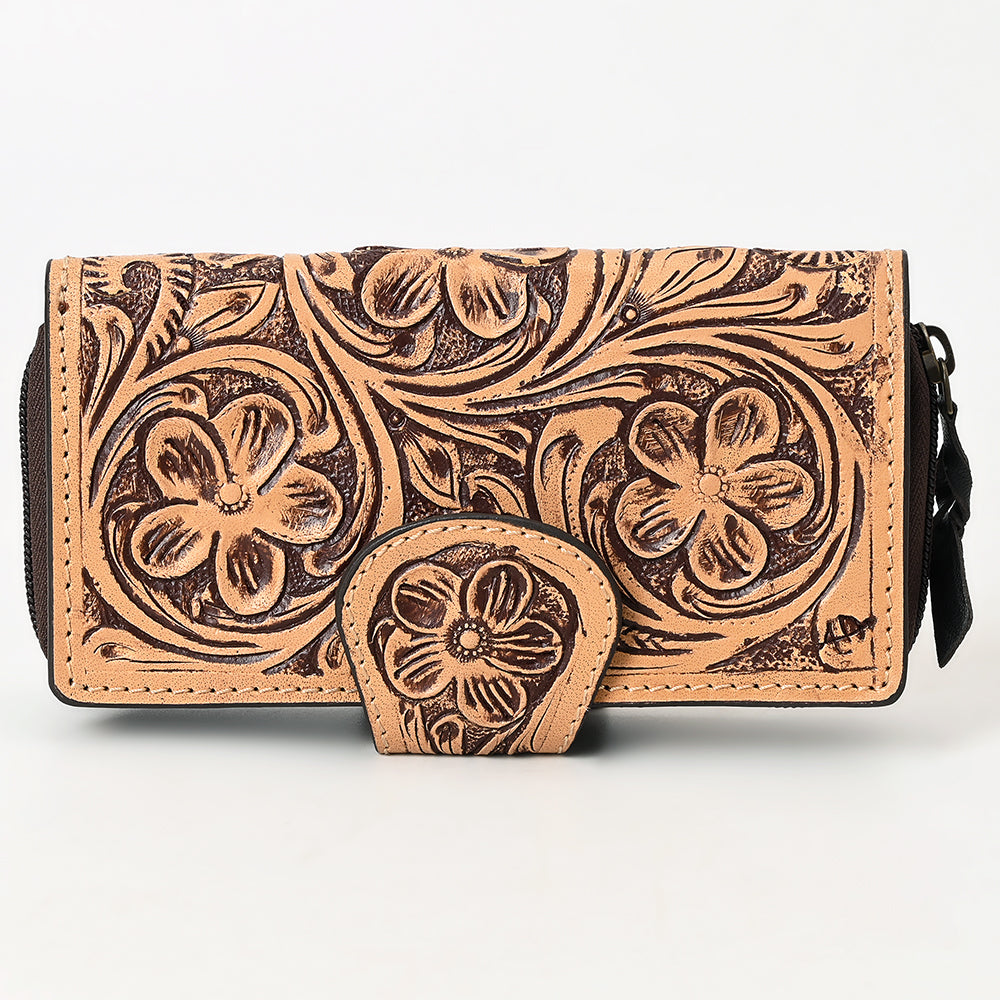 American Darling Wallet Hand Tooled Genuine Leather Women Bag Western Handbag Purse