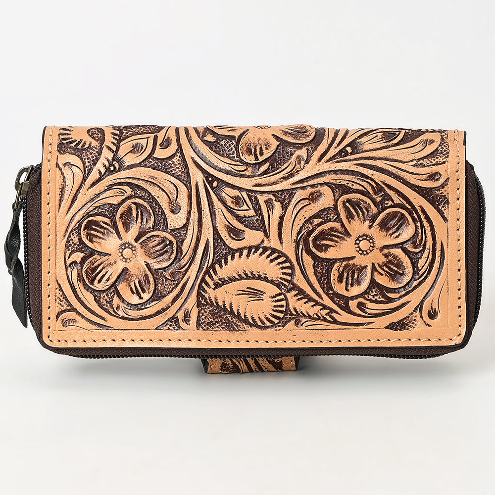 American Darling Wallet Hand Tooled Genuine Leather Women Bag Western Handbag Purse