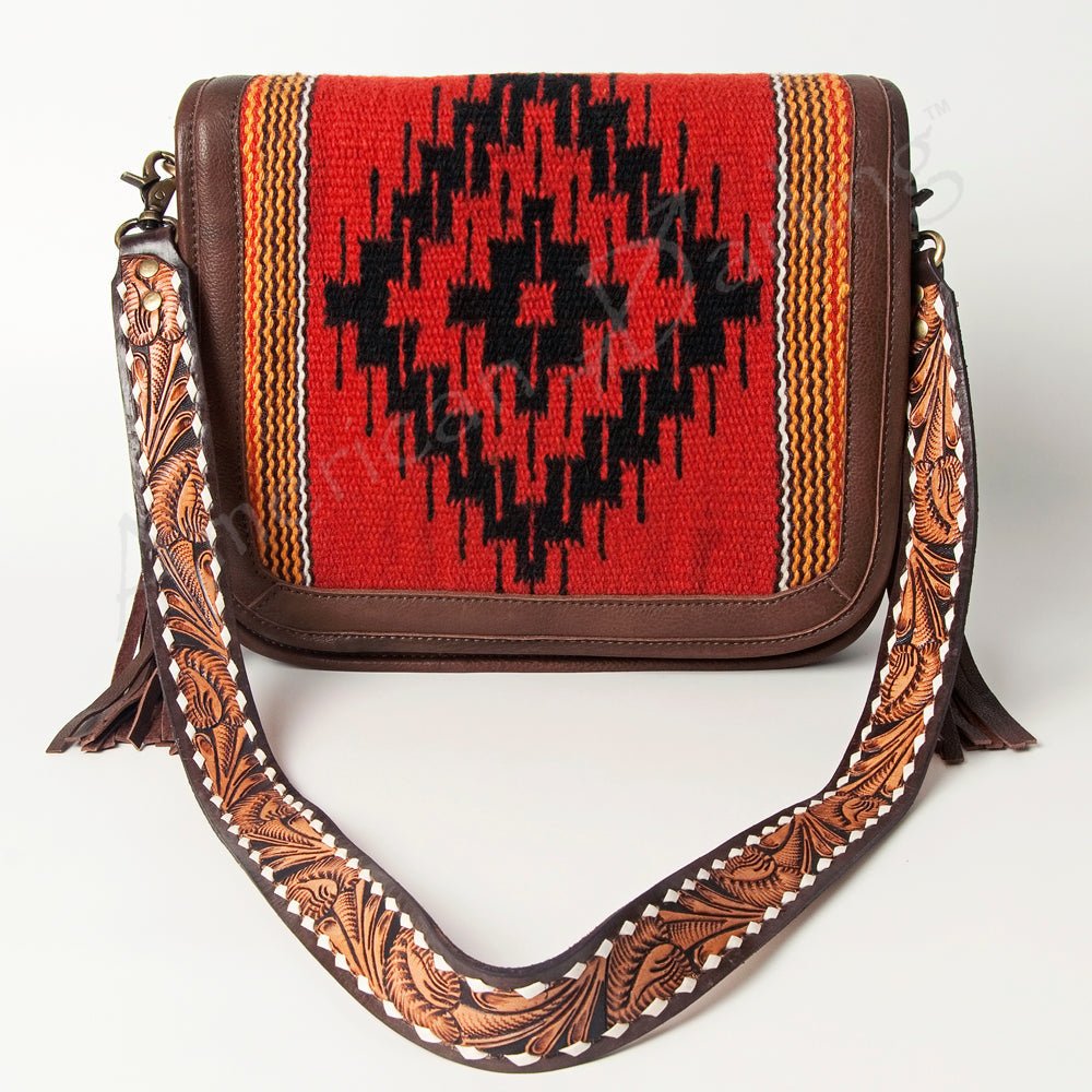 American Darling Crossbody Saddle Blanket Genuine Leather
