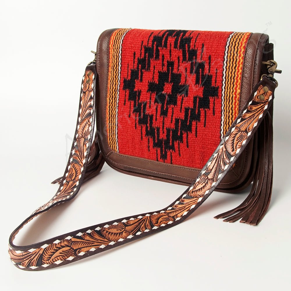 American Darling Crossbody Saddle Blanket Genuine Leather