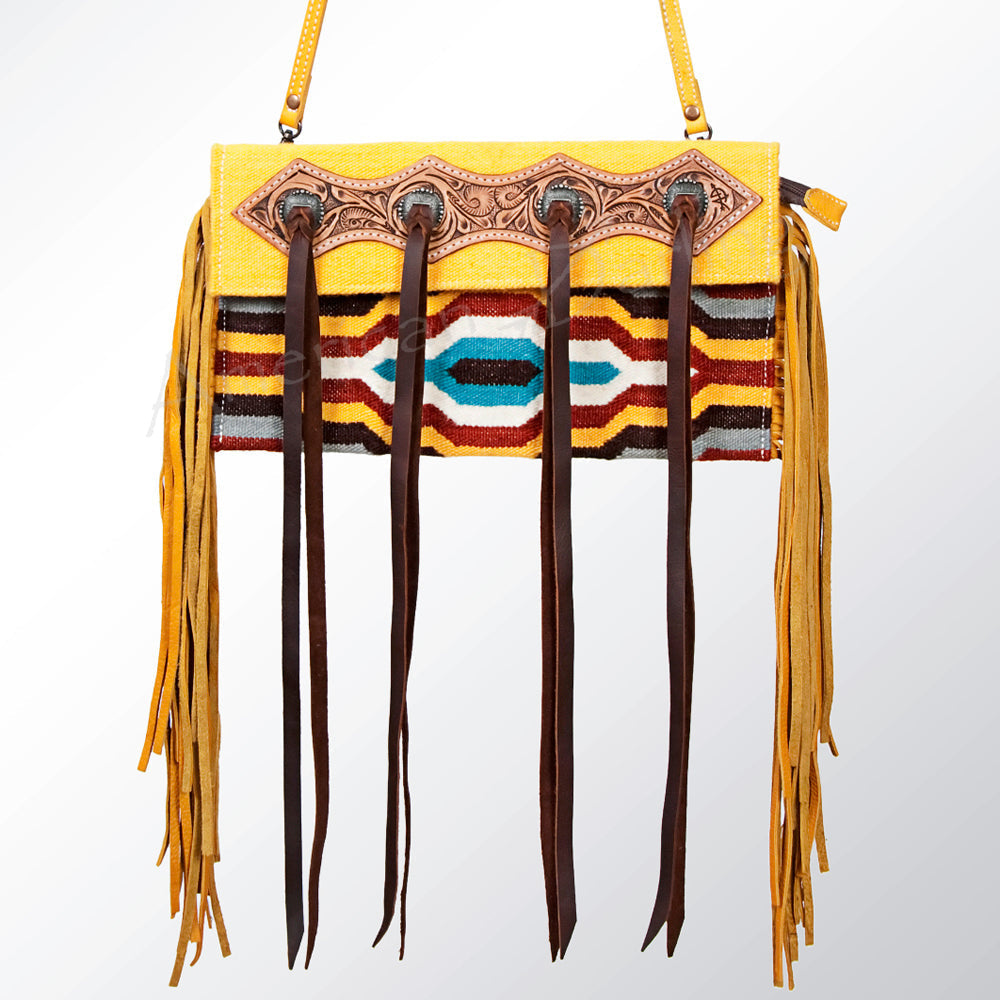 American Darling Hand Tooled Saddle Blanket Genuine Leather