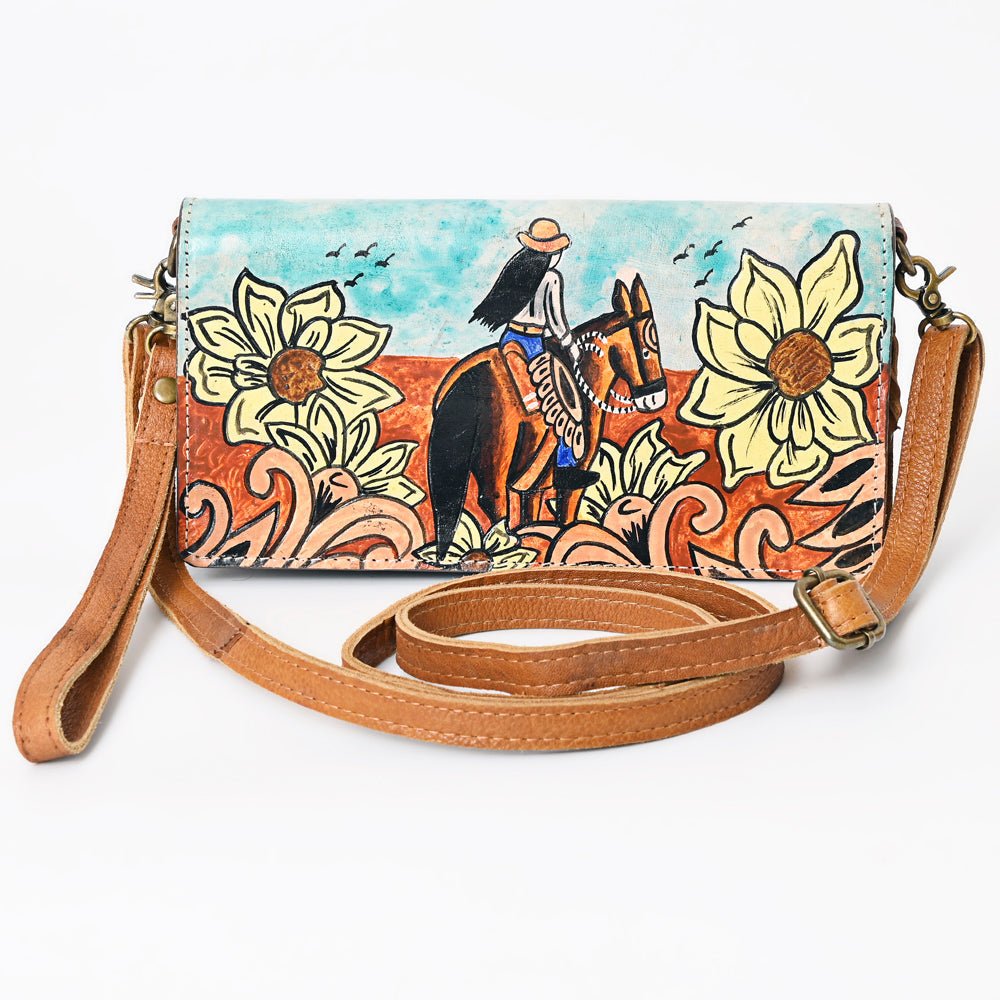 American Darling Organiser Hair-On Hand Tooled Genuine Leather