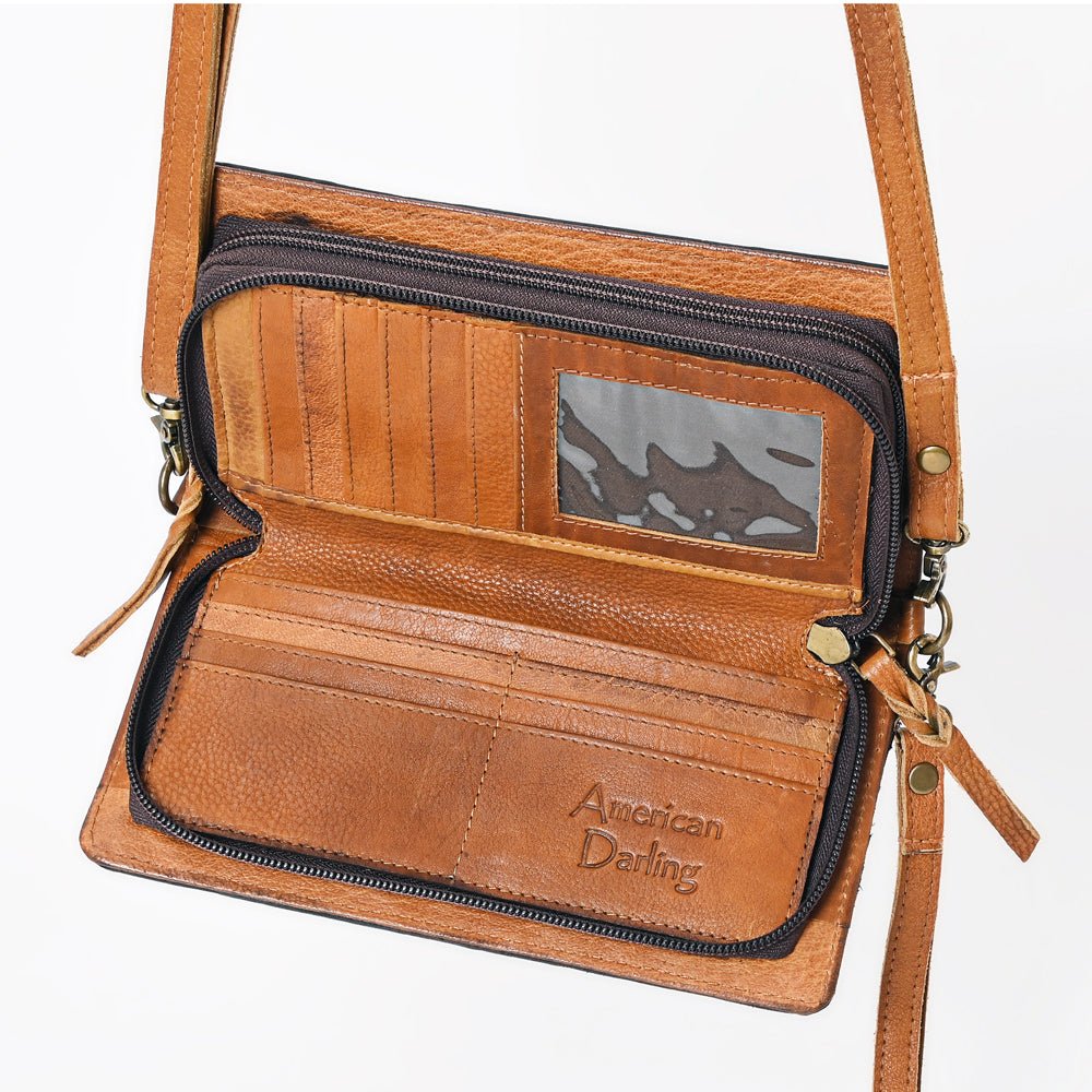 American Darling Organiser Hair-On Hand Tooled Genuine Leather