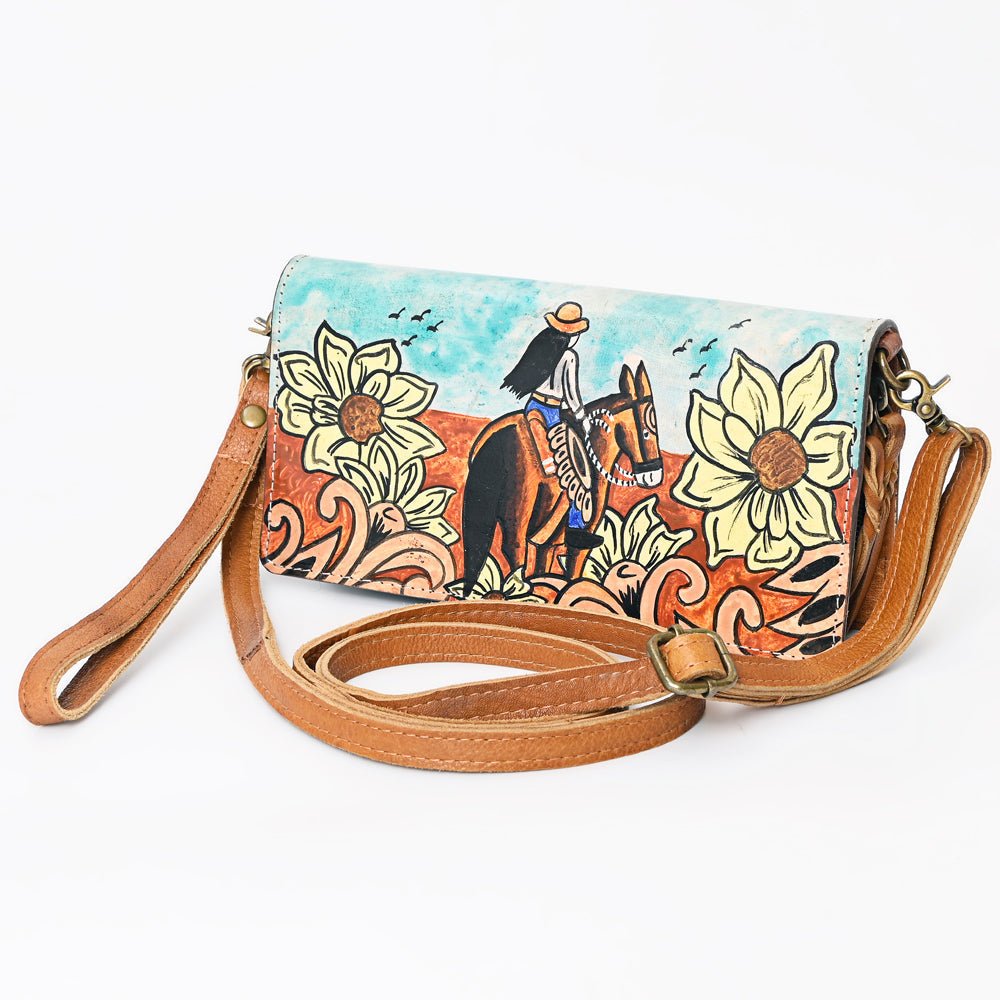 American Darling Organiser Hair-On Hand Tooled Genuine Leather