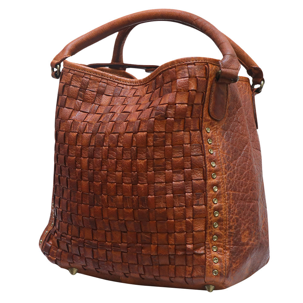 Never Mind Tote Vintage Handmade Genuine Cowhide Leather