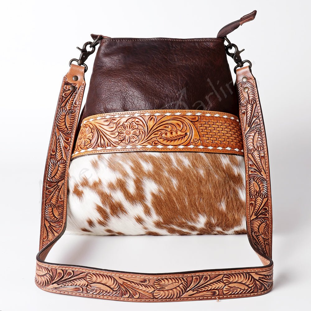 American Darling Signature Crossbody Hand Tooled Saddle Blanket Genuine Leather