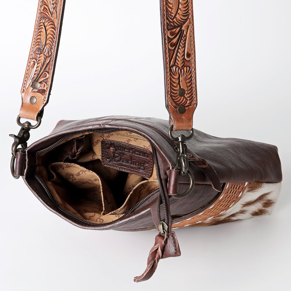 American Darling Signature Crossbody Hand Tooled Saddle Blanket Genuine Leather