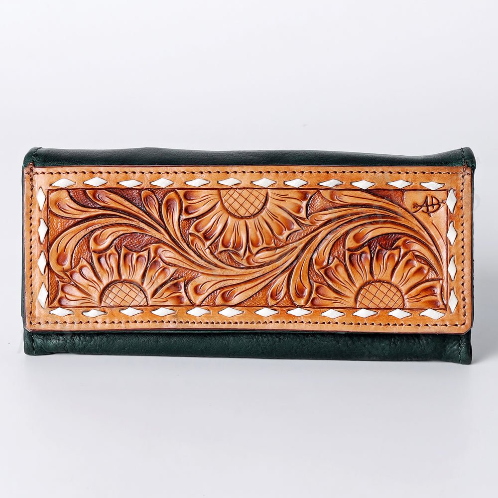 American Darling Wallet Hand Tooled Genuine Leather