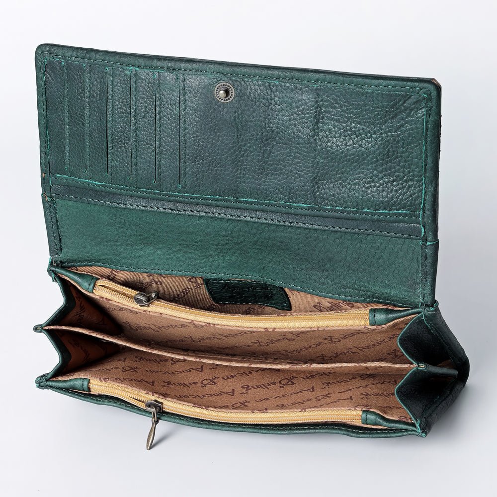 American Darling Wallet Hand Tooled Genuine Leather