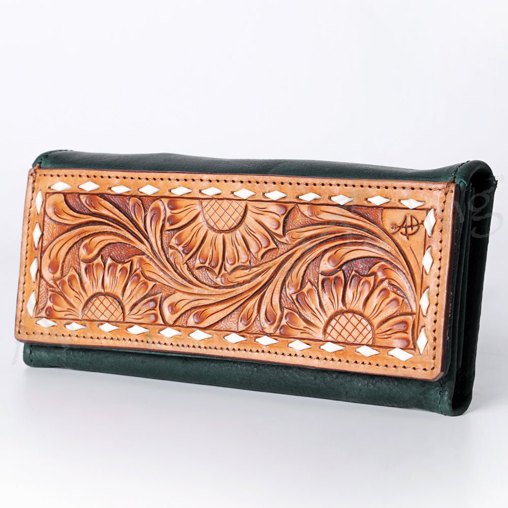 American Darling Wallet Hand Tooled Genuine Leather
