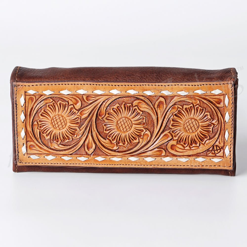 American Darling Wallet Hand Tooled Genuine Leather