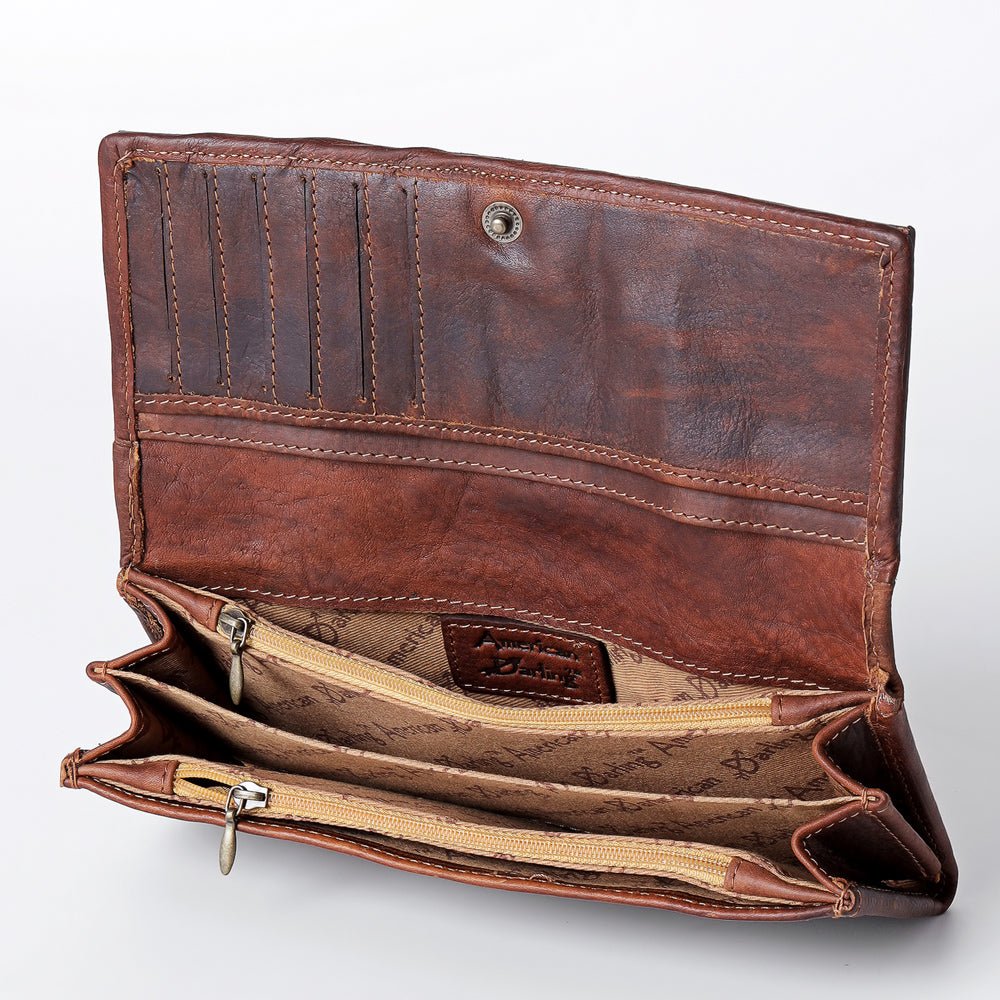American Darling Wallet Hand Tooled Genuine Leather