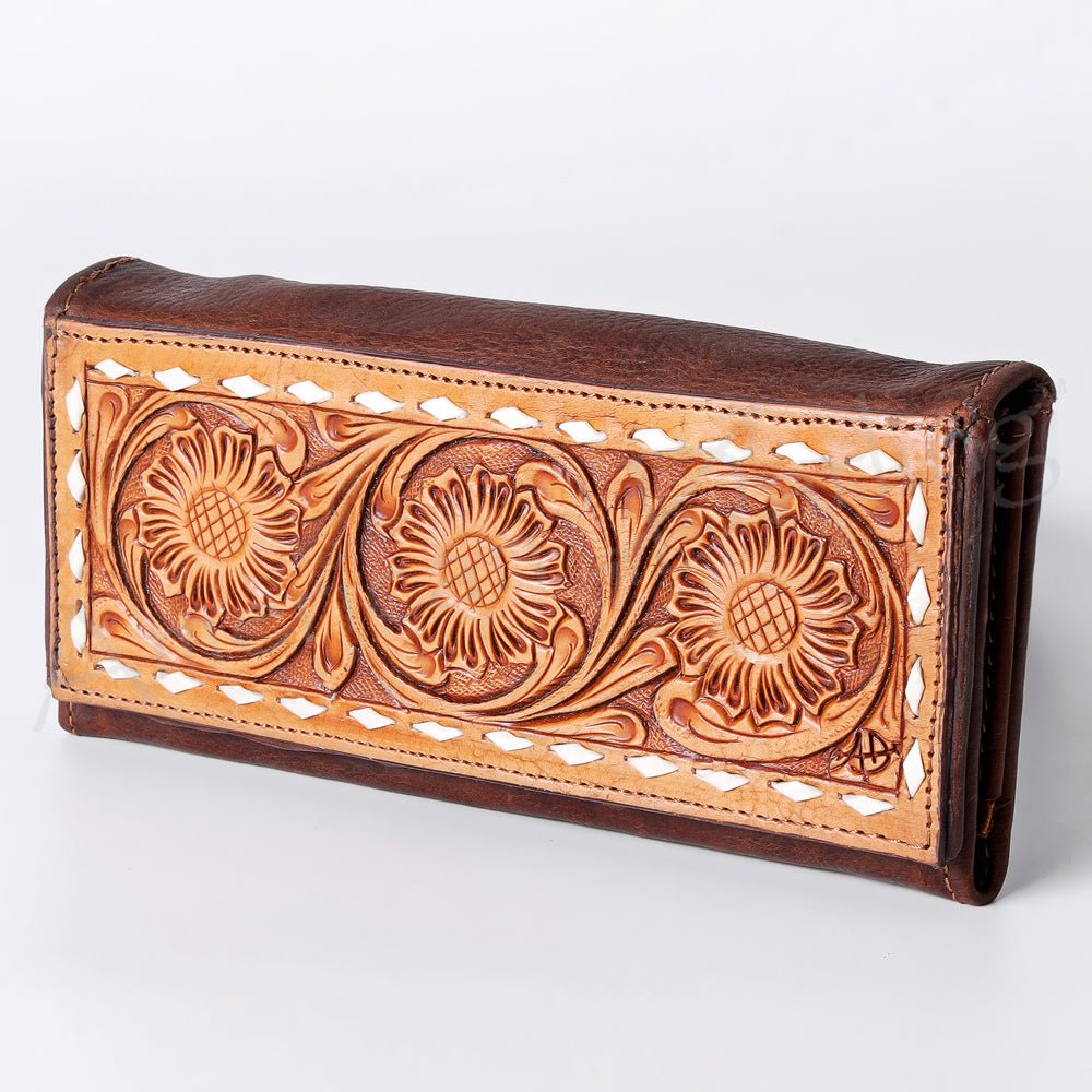 American Darling Wallet Hand Tooled Genuine Leather