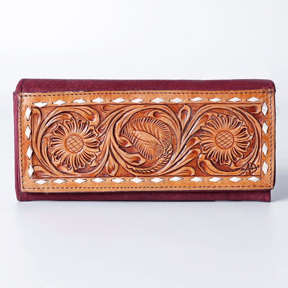 American Darling Wallet Hand Tooled Genuine Leather