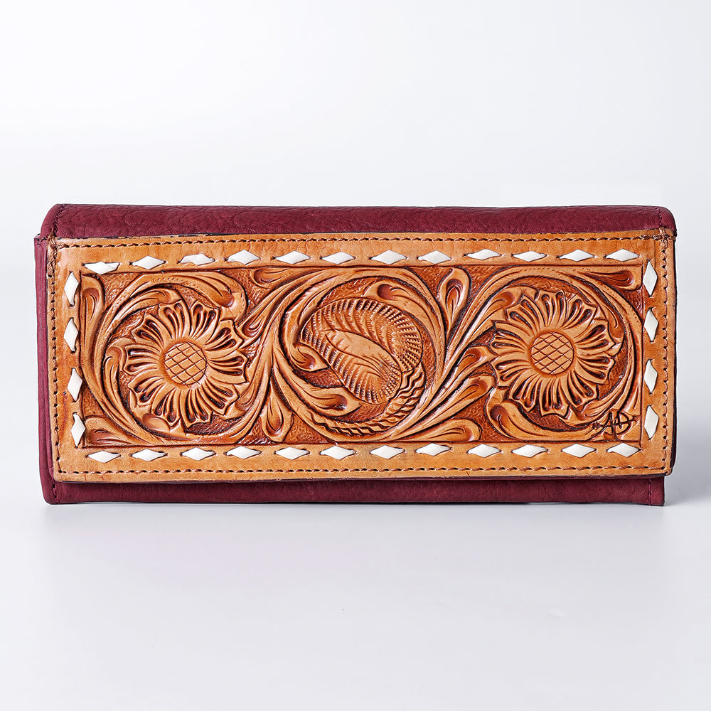 American Darling Wallet Hand Tooled Genuine Leather Western Women Bag | Handbag Purse Wristlet Travel Clutch
